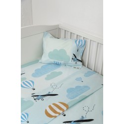 ΒΙΟΚΑΡΠΕΤ Naf Naf Little Ballons 305 - Blue Σεντόνια σετ ΒΙΟΚΑΡΠΕΤ Naf Naf Little Ballons 305 - Blue Σεντόνια σετ