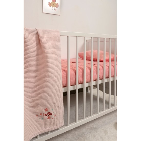 BIOKARPET Naf Naf Little Hello Star 304 - Pink Baby pique blanket