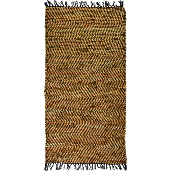 BIOKARPET Leather Solid Rug Mustard