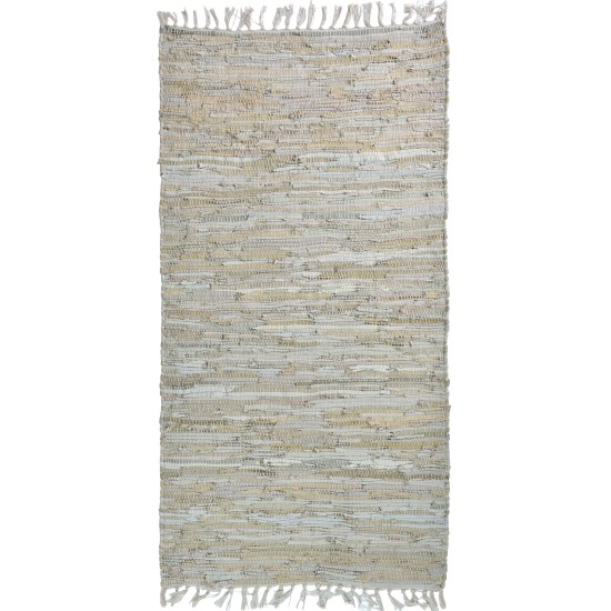 BIOKARPET Leather Solid Rug Lt Grey