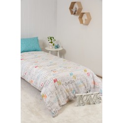 BIOKARPET Naf Naf Hello 354 - White Lt Blue set sheets