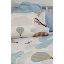ΒΙΟΚΑΡΠΕΤ Naf Naf Little Ballons 305 - White Grey Σεντόνια σετ ΒΙΟΚΑΡΠΕΤ Naf Naf Little Ballons 305 - White Grey Σεντόνια σετ