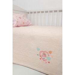 BIOKARPET Naf Naf Little Hearts 302 - Pink baby pique blanket