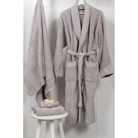 Naf Naf Bonjour Bathrobes - Lt Grey Naf Naf Bonjour Bathrobes - Lt Grey