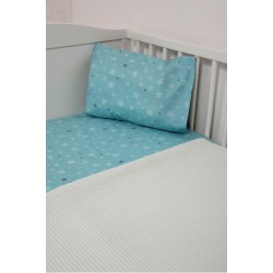 BIOKARPET Naf Naf Little Hello Star 304 - Blue baby pique blanket