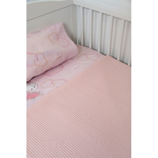 BIOKARPET Naf Naf Little Fairies 303 - Somon Pink baby pique blanket