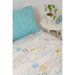 BIOKARPET Naf Naf Hello 354 - White Lt Blue set sheets