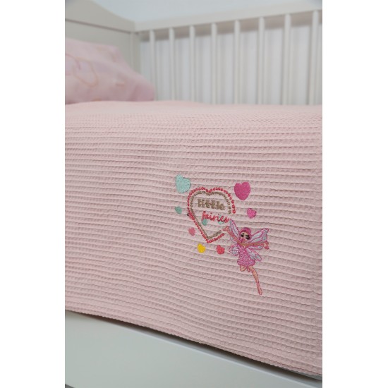 BIOKARPET Naf Naf Little Fairies 303 - Somon Pink baby pique blanket