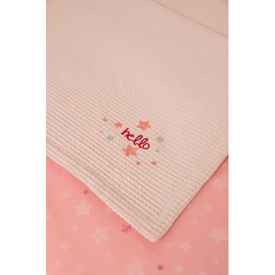 ΒΙΟΚΑΡΠΕΤ Naf Naf Little Hello Star 304 - Pink βρεφική πικέ κουβέρτα
