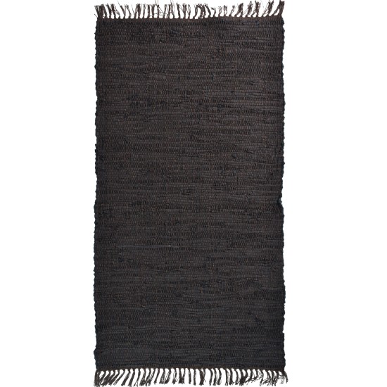 BIOKARPET Leather Solid Rug Charcoal