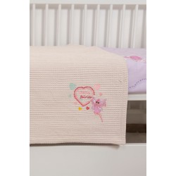BIOKARPET Naf Naf Little Fairies 303 - Pink Cream Baby pique blanket