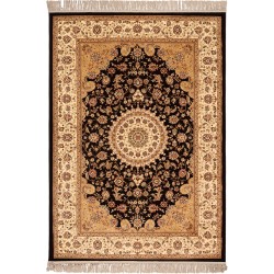 ΚΛΑΣΙΚΟ ΧΑΛΙ BIOKARPET ISFAHAN-2438A-Black-Cream ΚΛΑΣΙΚΟ ΧΑΛΙ BIOKARPET ISFAHAN-2438A-Black-Cream