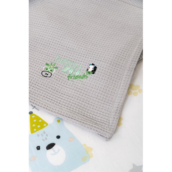 BIOKARPET Naf Naf Little Zoo 301 - White Baby pique blanket