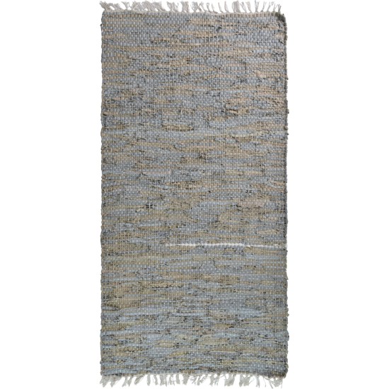 BIOKARPET Leather Solid Rug Grey