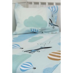 ΒΙΟΚΑΡΠΕΤ Naf Naf Little Ballons 305 - Blue Σεντόνια σετ ΒΙΟΚΑΡΠΕΤ Naf Naf Little Ballons 305 - Blue Σεντόνια σετ