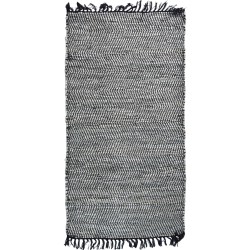 BIOKARPET Leather Solid Rug Dark Grey