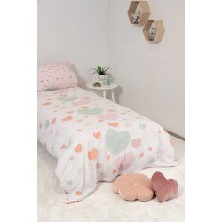 ΒΙΟΚΑΡΠΕΤ Naf Naf Hearts 352 - White Pink Σετ Σεντόνια ΒΙΟΚΑΡΠΕΤ Naf Naf Hearts 352 - White Pink Σετ Σεντόνια