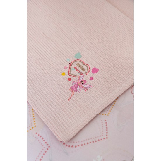 ΒΙΟΚΑΡΠΕΤ Naf Naf Little Fairies 303 - Somon Pink βρεφική πικέ κουβέρτα