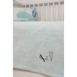 BIOKARPET Naf Naf Little Ballons 305 - Blue Baby Pique Blanket