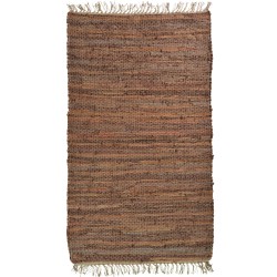 BIOKARPET Leather Solid Rug Light brown