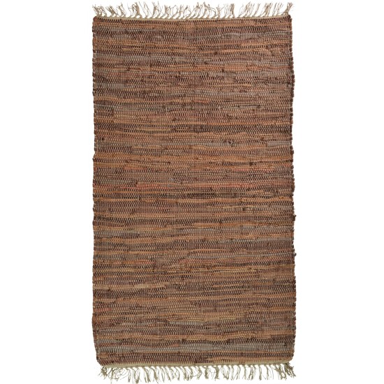 BIOKARPET Leather Solid Rug Light brown