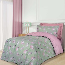 GREENWICH POLO CLUB  DUVET COVER SET SINGLE 8826 MINT, PINK