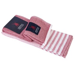 GREENWICH POLO CLUB KITCHEN TOWELS SET 2PCS 40Χ60 2709 WHITE, POMEGRANATE