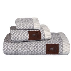GREENWICH POLO CLUB TOWEL SET 3 PIECES 3049 GRAY, OFF WHITE