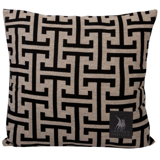 GREENWICH POLO CLUB DECORATIVE PILLOW 40X40 3902 BLACK, BEIGE