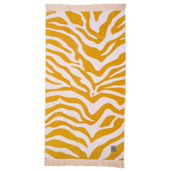 GREENWICH POLO CLUB BEACH TOWEL 90Χ180 3741 WHITE, OCHER