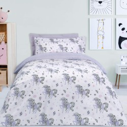 DAS KIDS DUVET COVER SINGLE 4838 WHITE, LILA DAS KIDS DUVET COVER SINGLE 4838 WHITE, LILA