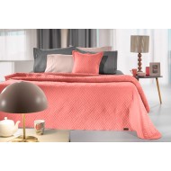 GUY LAROCHE SET BEDSPREAD CURVES CORAL 220X240 SET 2 PCS WITH DECORATIVE PILLOW