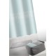 GUY LAROCHE CURTAIN WITH RINGS, MAT & COSMETIC BASKET ABBEY SILVER SET 4PCS.