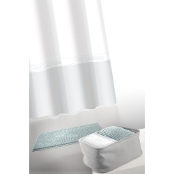GUY LAROCHE CURTAIN WITH RINGS, MAT & COSMETIC BASKET MIAMI AQUA SET 4PCS.
