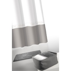 GUY LAROCHE CURTAIN WITH RINGS, MAT & COSMETIC BASKET MIAMI ANTHRACITE SET 4PCS.