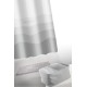 GUY LAROCHE CURTAIN WITH RINGS, MAT & COSMETIC BASKET BLUM SILVER SET 4PCS.