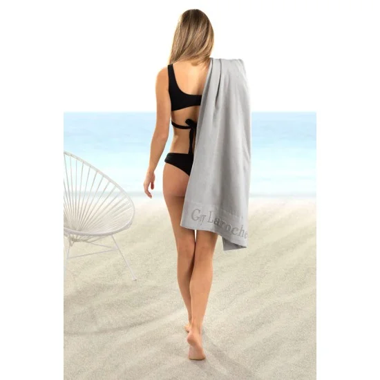 BEACH TOWELS - GUY LAROCHE BEACH TOWEL VARADERO SILVER 80X170 | BEACH |  Homeart