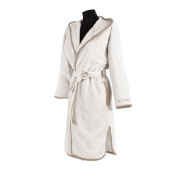 GUY LAROCHE BATHROBE NEW COMFY SAND WITH HOOD