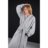 GUY LAROCHE BATHROBE BASIC GREY PIQUE
