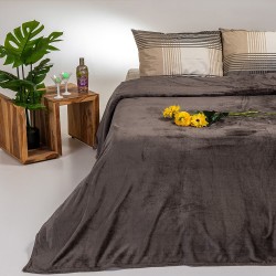 MELINEN ΚΟΥΒΕΡΤΑ FLANNEL ΥΠΕΡΔΙΠΛΗ TOKYO BROWN GREY