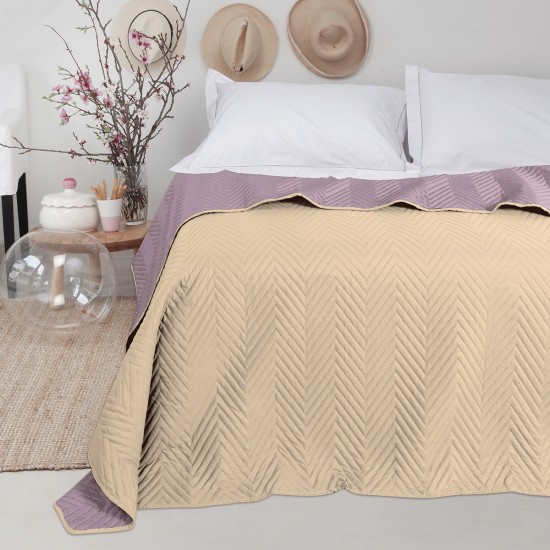 MELINEN BEDSPREAD QUEEN AMADO BEIGE/APPLE