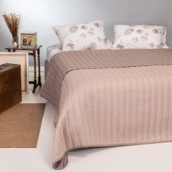 MELINEN BEDSPREAD SINGLE SIZE  DOUBLE-SIDE CAPRI SOMON/TAUPE