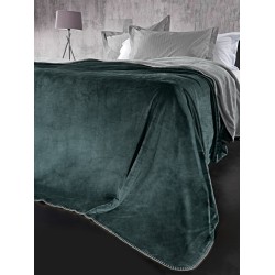 GUY LAROCHE OFFER 1+1! Blanket  VELVET Emerald 160X220 double-sided and GIFT decorative cushion 45x45