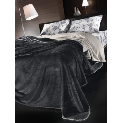 GUY LAROCHE OFFER 1+1! Blanket  VELVET Anthracite 220X240 double-sided and GIFT decorative cushion 45x45