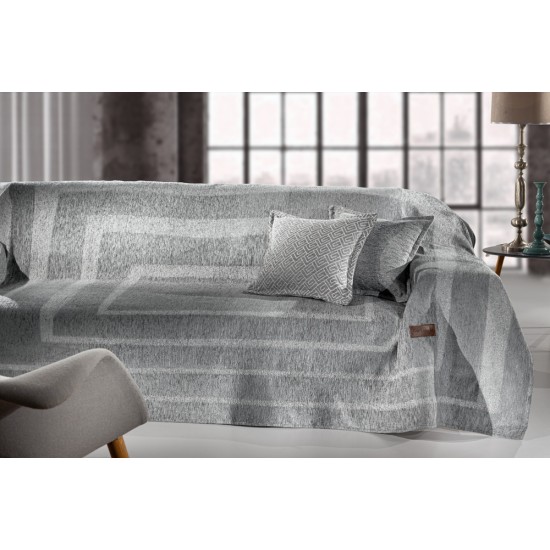 SOFA THROW VICTOR SILVER ARMCHAIR 180X150