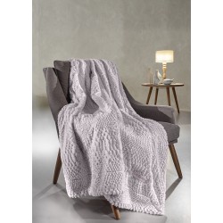 GUY LAROCHE Furry throw CRUSTY MELANZE 130X170 & decorative pillow case 40X40