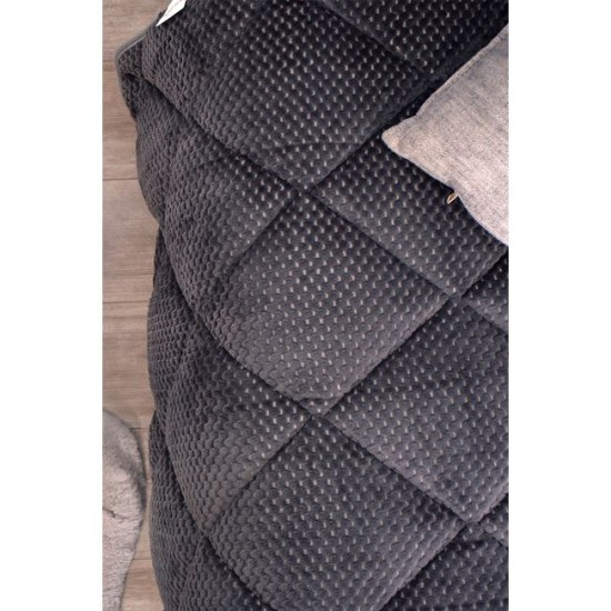 NAF NAF LUXURY FURRY BLANKET – DK Grey - 67139 NAF NAF LUXURY FURRY BLANKET – DK Grey
